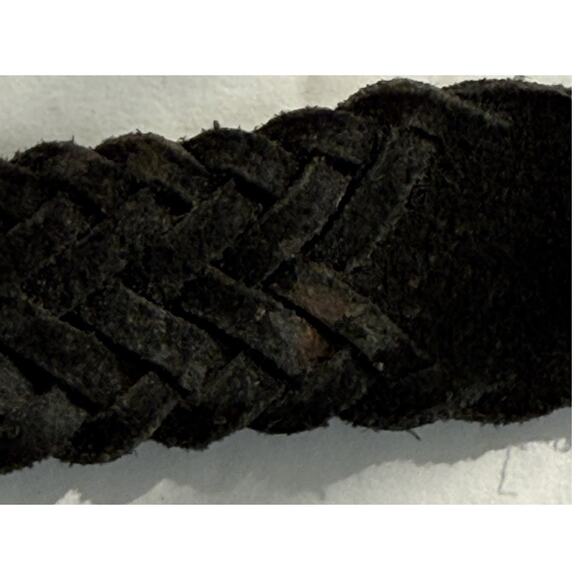 Vintage Argentina Capezio M/L Green Braided /Woven Leather Belt Gold Tone Buckle - Picture 9 of 9